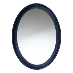 bali & pari Lailan Woven Grasscloth Mirror, Oval, Navy Blue
